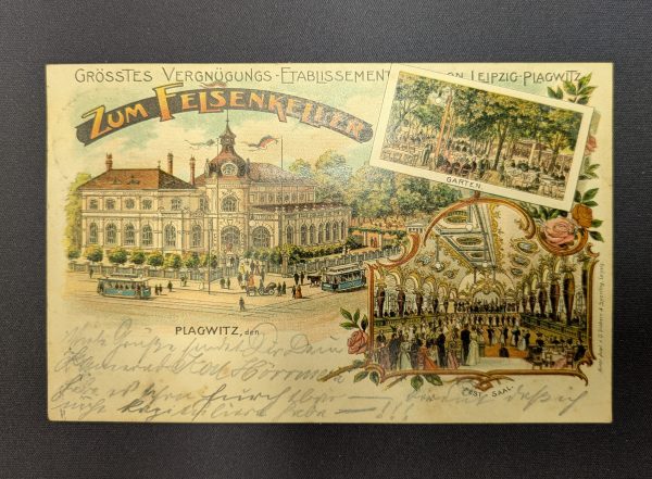 Ansichtskarte, Leipzig-Plagwitz, "Felsenkeller"
