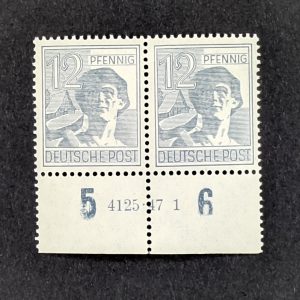 Mi.-Nr.947, postfrisches Unterrandpaar mit Hausauftragsnummer