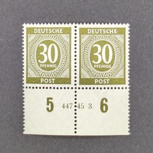 Mi.-Nr.928, postfrisches Unterrandpaar mit Hausauftragsnummer