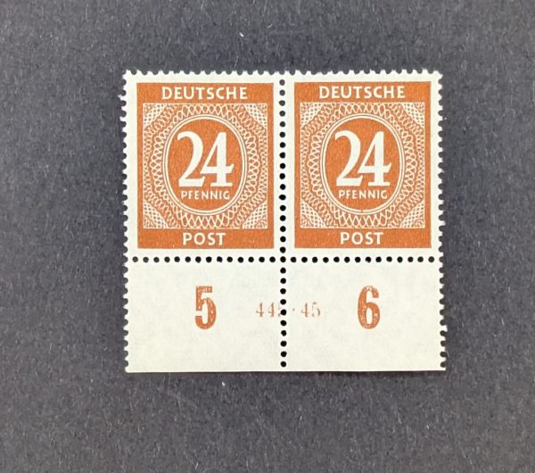 Mi.-Nr.925, postfrisches Unterrandpaar mit Hausauftragsnummer