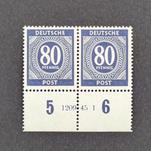 Mi.-Nr.935, postfrisches Unterrandpaar mit Hausauftragsnummer
