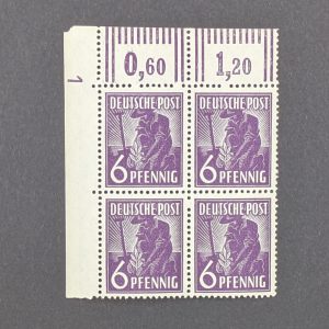 Mi.-Nr.944 DZ, postfrischer Eckrandviererblock, mit Druckereizeichen