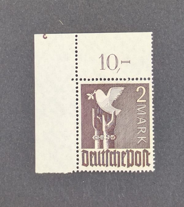Mi.-Nr.960 Pl.-Nr., postfrisches Eckrandstück mit Plattennummer