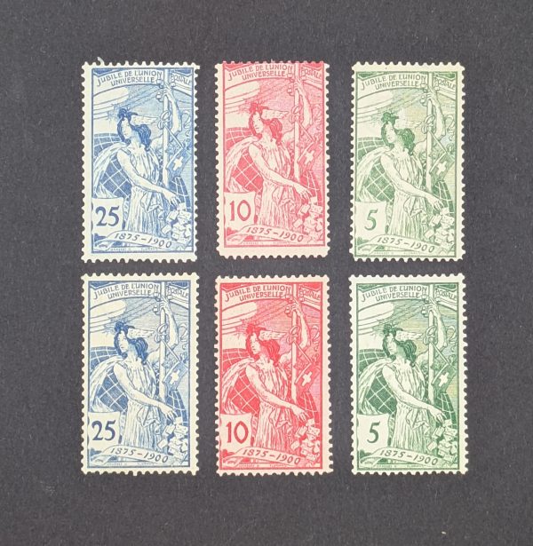 Schweiz, Mi.-Nrn.71-73, postfrisch je I und II