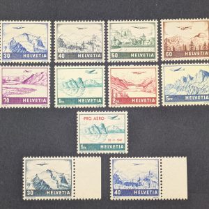 Schweiz, Flugpostausgaben, Mi.-Nr. 387- 394, 395 sowie 506 und 507, postfrisch