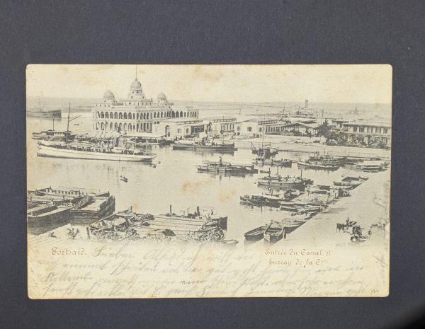 Marineschiffspost Nr.64, Stempel auf gelaufener Ansichtskarte von Port Said