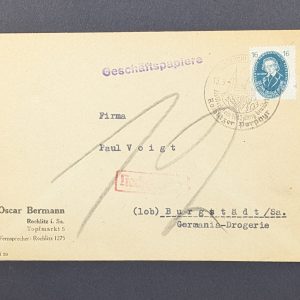 Mi.-Nr.267 auf Brief mit Nachgebühr