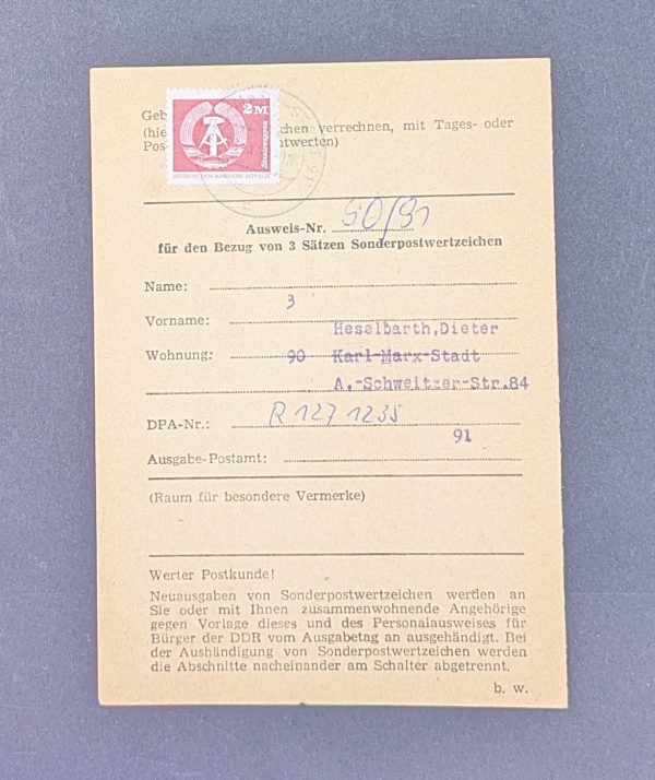 Mi.-Nr.2550 w, auf Sammlerausweis
