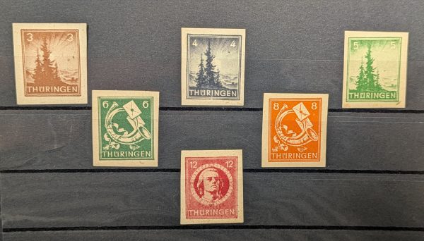 Mi.-Nr. 92 - 97 ungezähnt, je ungebraucht, geprüft Dr.Jasch