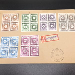 Ostsachsen, Viererblocksatz Loschwitz Mi.-Nr.42G-50G auf Kempe-R-Brief