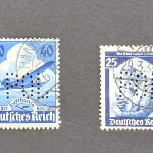 Mi.-Nr.568 und603, je gestempelt und POL-Lochung