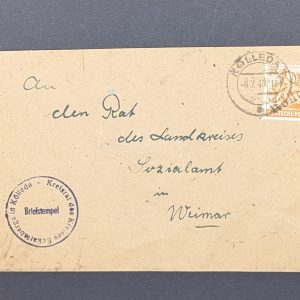 Mi.-Nr.174 IV als EF auf Bedarfsbrief auf mehrfach verwendetem Couvert, innen eine Mi.-Nr.174 I, leider diese mit Mängeln, Beleg sign.