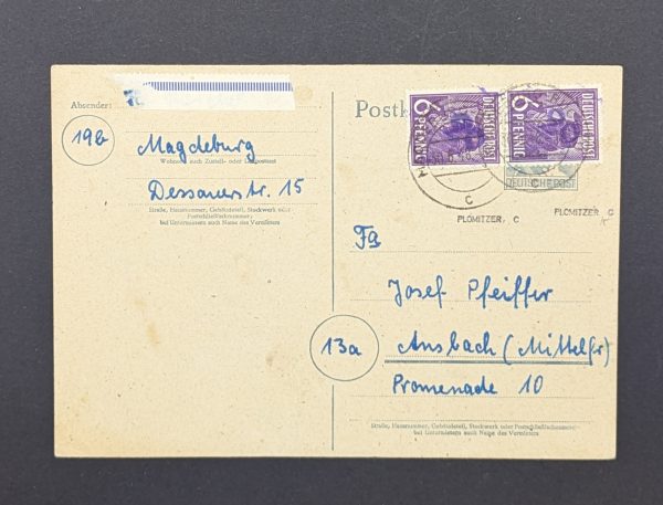 Mi.-Nr.167 IV 2x auf Bedarfskarte, sign. Plomitzer"c", sowie geprüft Dr.Modry