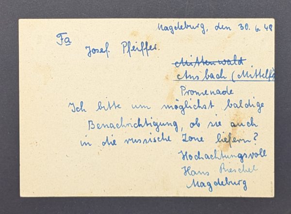 Mi.-Nr.167 IV 2x auf Bedarfskarte, sign. Plomitzer"c", sowie geprüft Dr.Modry – Bild 2