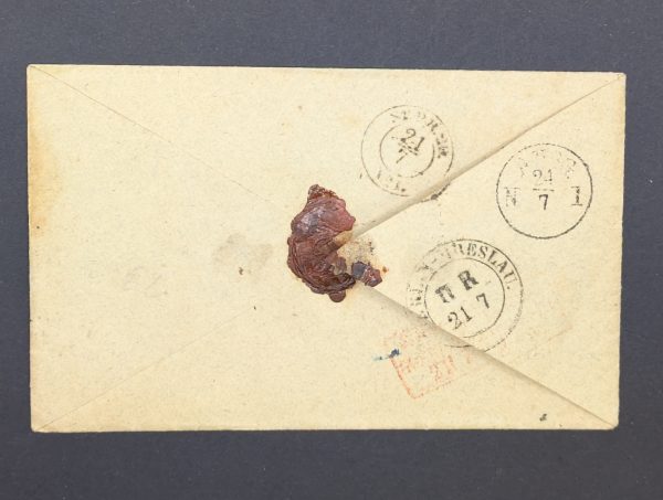 Markenloser Brief aus 1791, von Dresden nach Königsberg, mit rotem R1 "Aus Sachsen" – Bild 2