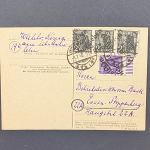 Bezirk 20 "Aschersleben", 3x Mi.-Nr.166 IV+ 1 mal 167 IV auf Bedarfskarte, sign. Dr. Herbst