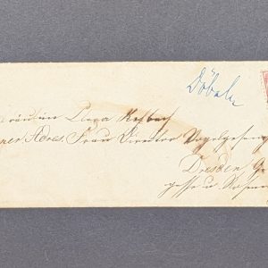 NDP Mi.-Nr.16 auf Brief, mit nachverwendetem Bahnpoststempel "Leipzig-Dresden