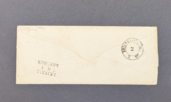 NDP Mi.-Nr.16 auf Brief, mit nachverwendetem Bahnpoststempel "Leipzig-Dresden – Bild 2
