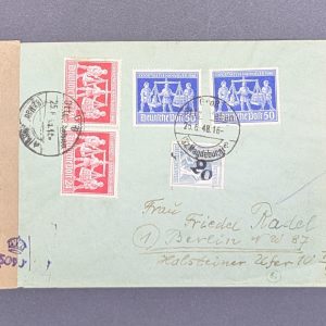 Mi.-Nr.170 IV + Zehnfach-Zusatzfrankatur auf Zensurbrief, sign. und geprüft