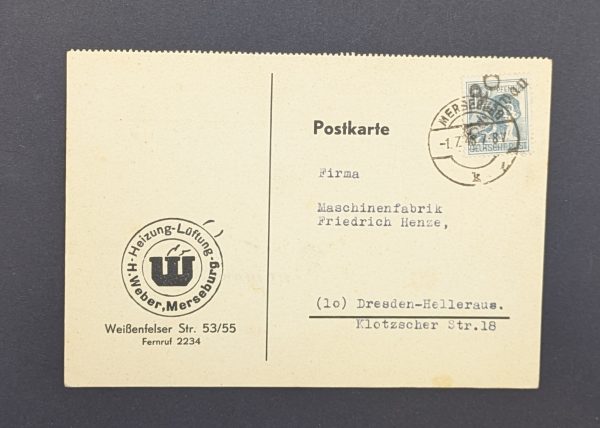 Mi.-Nr.170 IV, als EF auf Karte