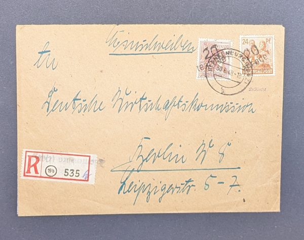 Mi.-Nr.174 IV + A179 IV auf R-Brief, sign.