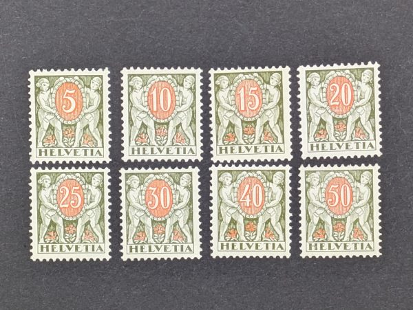 Schweiz, Portomarken, Mi.-Nr.42-49, postfrisch