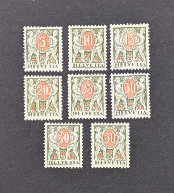 Schweiz, Portomarken, Mi.-Nr.42-49, postfrisch