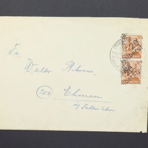 Mi.-Nr.174 IV als senkrechtes Paar auf Doppelbrief, geprüft