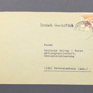 Mi.-Nr.174 IV mit violettem Aufdruck, als EF auf Bedarfsbrief, geprüft