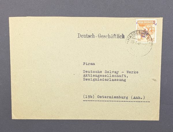 Mi.-Nr.174 IV mit violettem Aufdruck, als EF auf Bedarfsbrief, geprüft
