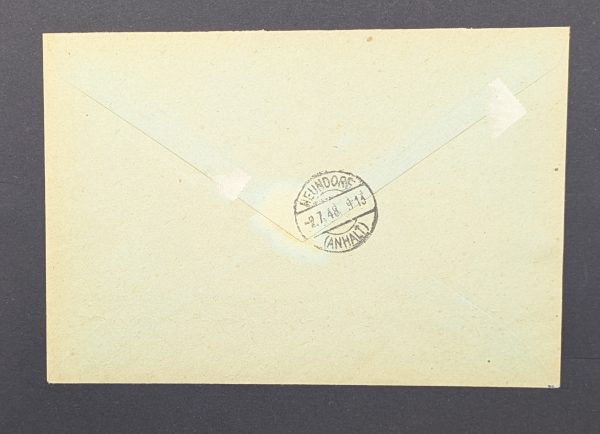 Mi.-Nr.167 IV und 180 IV als MiF auf leicht überfrankiertem R-Brief, sign. – Bild 2