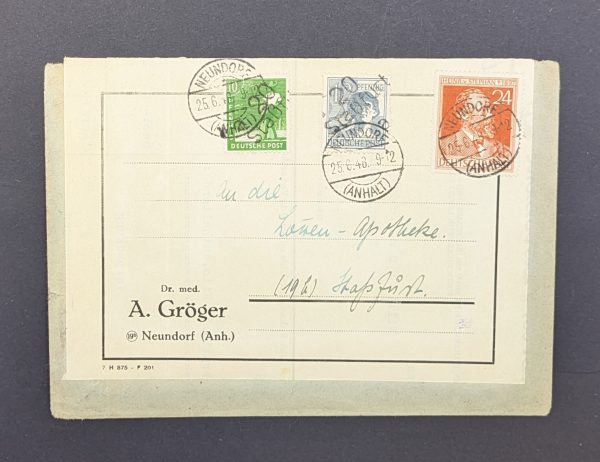 Mi.-Nr. 169 IV+170 IV, zuzüglich Zehnfachfrankatur auf Brief