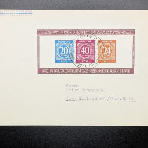Altershilfe- Block, Block 12 B, gestempelt auf Brief