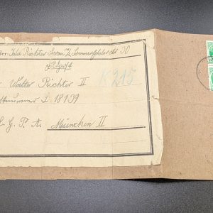 Feldpost, Mi.-Nr.4 als senkrechtes Paar mit Zusatzfrankatur auf kompletter Päckchenadresse