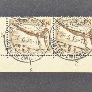 Mi.-Nr.609, gestempeltes Eckrandstück, unten links