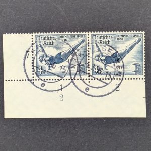 Mi.-Nr.610, gestempeltes Eckrandstück, unten links