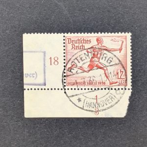 Mi.-Nr.613, gestempeltes Eckrandstück, unten links