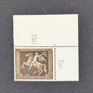 Mi.-Nr.671, postfrisches Eckrandstück, oben rechts, Falzrest im Oberrand