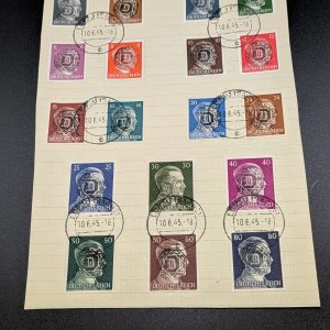 Mi.-Nr.3-21, auf Unterlage gestempelt