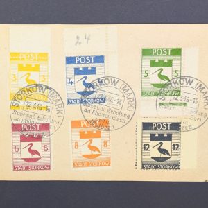 Mi.-Nr.9A-14A, auf Unterlage gestempelt