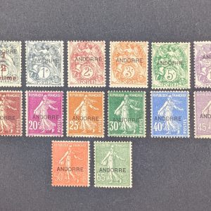 Französische Post in Andorra, Mi.-Nr.1-14, postfrisch