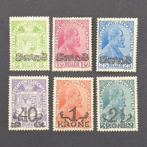 Liechtenstein, Mi.-Nr.11-16, postfrisch