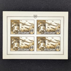 Belgien, Mi.-Nr.XIX B P, Kleinbogen zusätzlich rückseitig mit Mi.-Nr.XVIII bedruckt, ungummiert wie im Michel beschrieben, doppelt signiert