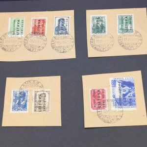 Litauen, Mi.-Nr.1-9, gestempelte Briefstücke